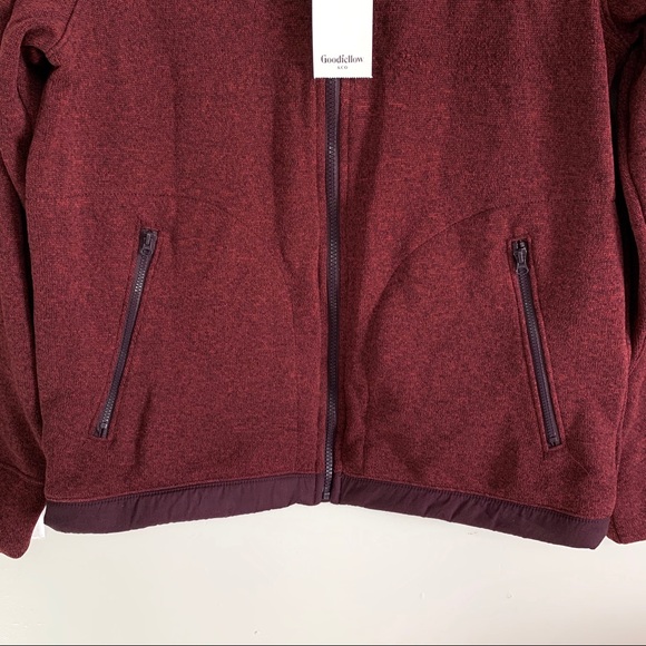 Goodfellow & Co Burgundy Zip-Up Fleece Jacket NWT - Picture 4 of 8